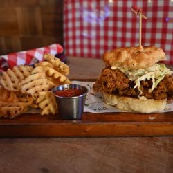 Fried Chicken Biscuit - Buttermilk Biscuit, Boneless Chicken Thigh, Coleslaw, Pickle Aioli