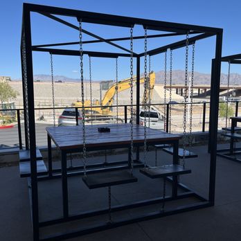 Born And Raised - Table with swing chairs Be careful!!! - Sports Bars Near Me - Las Vegas, Nevada Born And Raised - Table with swing chairs Be careful!!! - Sports Bars Near Me - Las Vegas, Nevada