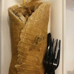Grilled chicken waffle sandwich
