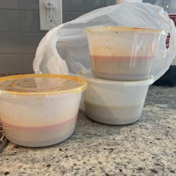 Thai Blossom Bistro - Three orders of curry sauce - 2 yellow curry, 1 green curry. All containers less than half full for $5 per container and very small. - Thai Near Me - Jacksonville, Florida Thai Blossom Bistro - Three orders of curry sauce - 2 yellow curry, 1 green curry. All containers less than half full for $5 per container and very small. - Thai Near Me - Jacksonville, Florida