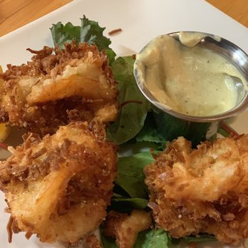 Tinderbox Kitchen - Coconut shrimp with curry aoli - New American Near Me - Flagstaff, Arizona Tinderbox Kitchen - Coconut shrimp with curry aoli - New American Near Me - Flagstaff, Arizona