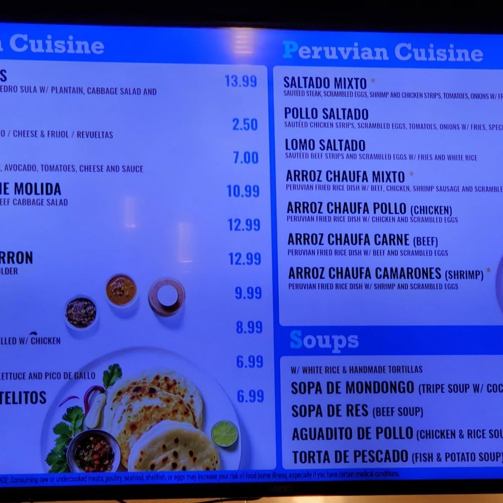 HonduPollo - a menu for a mexican restaurant - Honduran Near Me - Springfield, Virginia