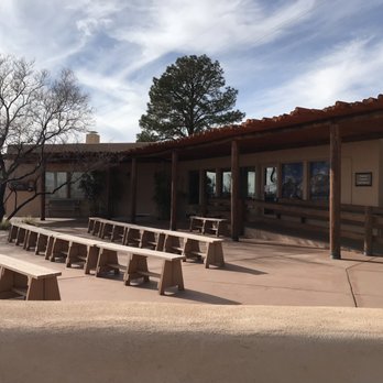 Petroglyph National Monument - Seating area outside of the visitor's center. - Landmarks & Historical Buildings Near Me - Albuquerque, New Mexico
