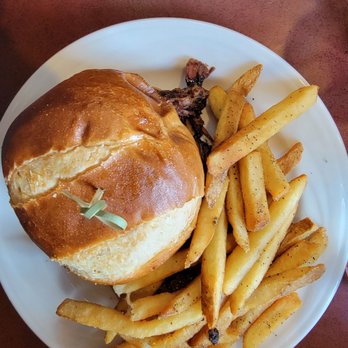 Bavarian Inn Restaurant - Pulled pork sandwich with apple slices. - German Near Me - Frankenmuth, Michigan Bavarian Inn Restaurant - Pulled pork sandwich with apple slices. - German Near Me - Frankenmuth, Michigan