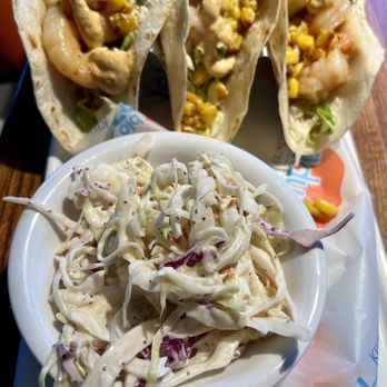 Old Republic Kitchen + Bar - Elote Shrimp Tacos with coleslaw - New American Near Me - Elgin, Illinois