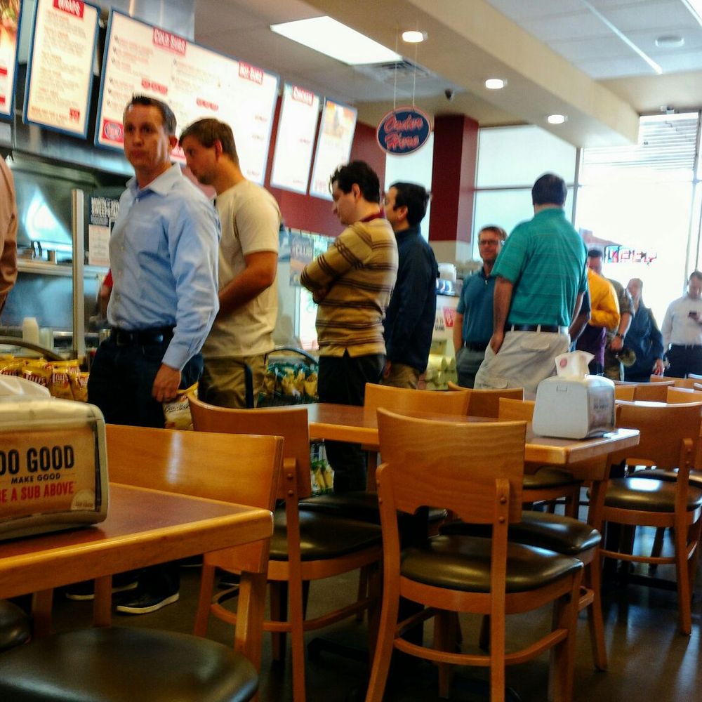 Jersey Mike's Subs - Line out the door today to benefit Phoenix Children's Hospital. Even Sparky was in attendance! - Sandwiches Near Me - Tempe, Arizona Jersey Mike's Subs - Line out the door today to benefit Phoenix Children's Hospital. Even Sparky was in attendance! - Sandwiches Near Me - Tempe, Arizona