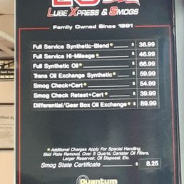 Exterior outside entrance of Lube Xpress & Smogs - Friendly good customer service full synthetic service for a low price recommended place for oil change - Sacramento, California Exterior outside entrance of Lube Xpress & Smogs - Friendly good customer service full synthetic service for a low price recommended place for oil change - Sacramento, California