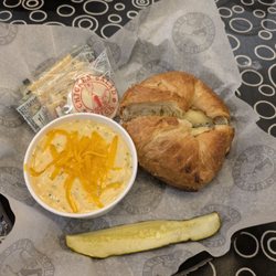 Chicken Salad Chick - Uptown - Crossont sandwich with lemon basil chicken salad! And cheddar broccoli soup