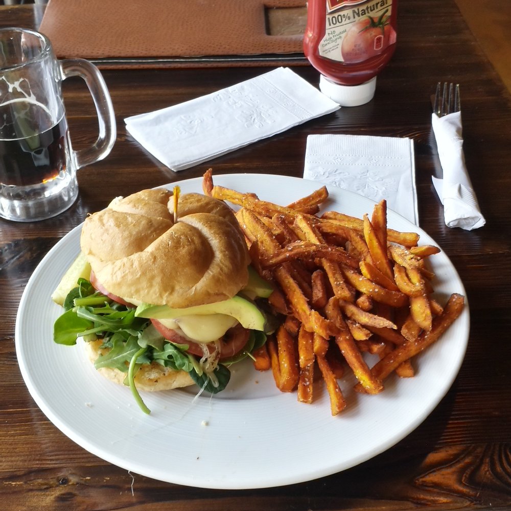 Alien Brew Pub - Sandwich & sweet potato fries. - Burgers Near Me - Albuquerque, New Mexico Alien Brew Pub - Sandwich & sweet potato fries. - Burgers Near Me - Albuquerque, New Mexico