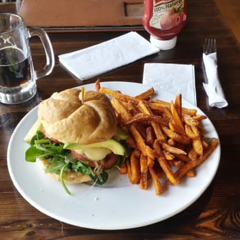 Alien Brew Pub - Sandwich & sweet potato fries. - Burgers Near Me - Albuquerque, New Mexico Alien Brew Pub - Sandwich & sweet potato fries. - Burgers Near Me - Albuquerque, New Mexico