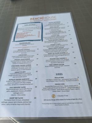 Menu photo 3 Beach House Waterfront Restaurant Bradenton Beach, FL