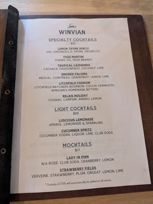 Menu photo 2 Winvian Farm Morris, CT