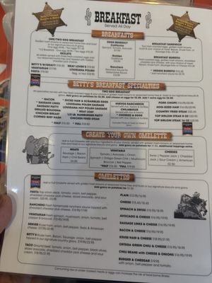 Menu photo 2 Betty Faye's Cafe Corona, CA Menu photo 2 Betty Faye's Cafe Corona, CA
