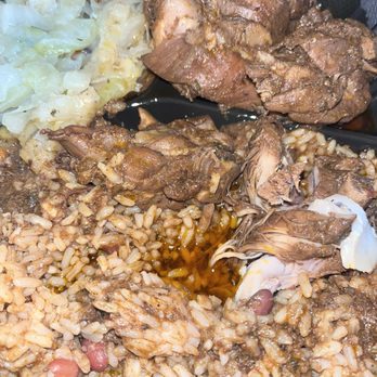 Ela’s Caribbean Grill - Brown-stew chicken, Rice and Peas and Steamed Cabbage - Caribbean Near Me - Willowick, Ohio