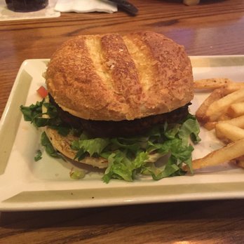 99 Restaurants - Vegetarian black bean burger. - Pubs Near Me - West Yarmouth, Massachusetts