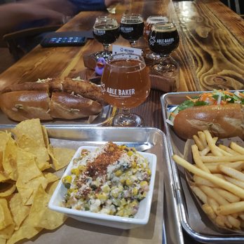 Able Baker Brewing - Ordered the fish and chips and pork belly. So delicious. The elote and salsa dip is to die for.  The food is amazing. - Brewpubs Near Me - Las Vegas, Nevada