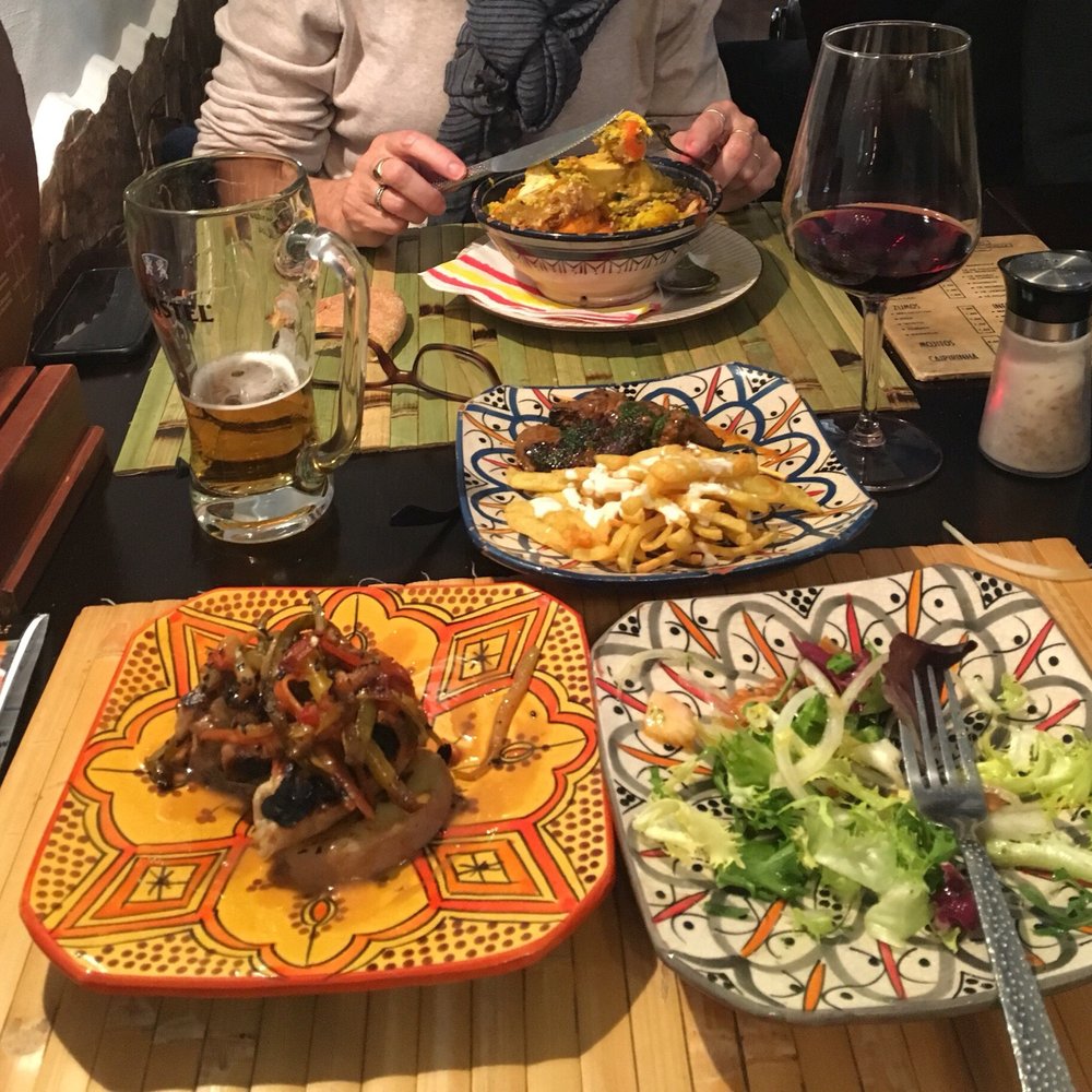 Three tapas option instead of one main course - tapas about €3.50 to €4.50. Three tapas option instead of one main course - tapas about €3.50 to €4.50.
