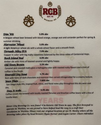 Menu photo 8 River City Brewery Wichita, KS