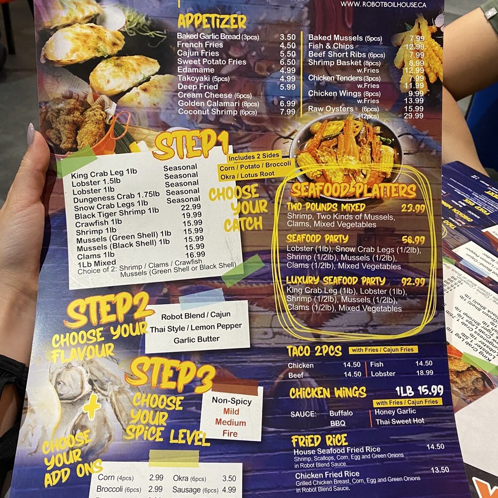 Robot Boil House - Menu - Seafood Near Me - Toronto, Ontario Robot Boil House - Menu - Seafood Near Me - Toronto, Ontario