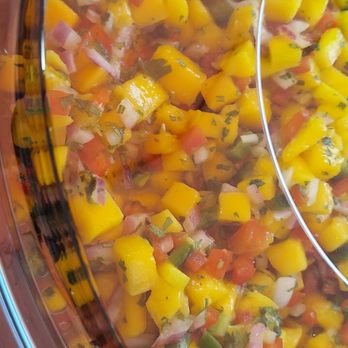 D'absolute Catering - Mango relish that is paired with the salmon filet. So bright, fresh, and beautiful! - Caterers Near Me - Chicago, Illinois