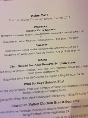 Menu photo 6 Atlas Cafe Courtenay, BC