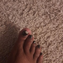 Top Ten Nails - No polish to cover that like normal shop do smh Worse place ever if you don't have time just say that instead of doing a half azz job