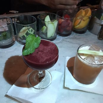 Prohibition - Dotery cocktail and the apple bourbon cocktail (forget the name) - Cocktail Bars Near Me - Charleston, South Carolina Prohibition - Dotery cocktail and the apple bourbon cocktail (forget the name) - Cocktail Bars Near Me - Charleston, South Carolina