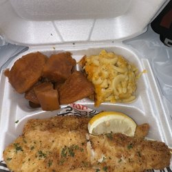 The Licking Food Court - Tilapia, Mac and yams