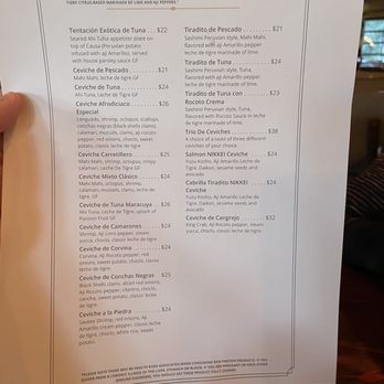 Villa Peru - Ceviche festival menu! - Peruvian Near Me - Tucson, Arizona