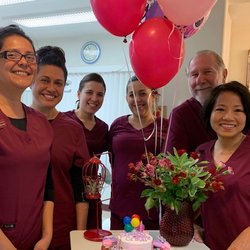 Tran Family Dentistry - Dr Tran and Staff , celebrating Cristal 's Birthday.
