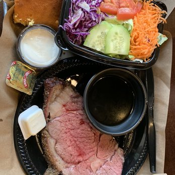 Mission BBQ - Prime rib, side salad, and ranch dressing (YUM!) - Barbeque Near Me - Hagerstown, Maryland