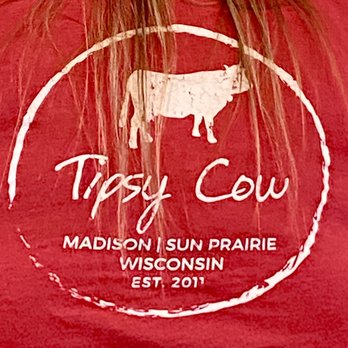 The Tipsy Cow - Tee shirt as modeled by the staff. - Bars Near Me - Madison, Wisconsin