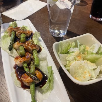 Ang's Sushi Bistro - Shrimp & asparagus with side salad - Japanese Near Me - Chesapeake, Virginia Ang's Sushi Bistro - Shrimp & asparagus with side salad - Japanese Near Me - Chesapeake, Virginia