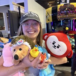 lily after we won some stuffed animals and rubber duckies lily after we won some stuffed animals and rubber duckies