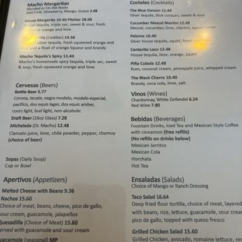 Macho Tequila's - Menu - Mexican Near Me - Sparks, Nevada