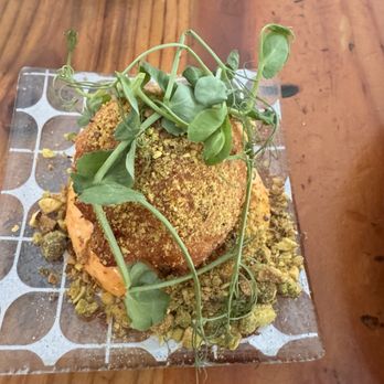 Orchard City Kitchen - A pea fritter. - New American Near Me - Campbell, California Orchard City Kitchen - A pea fritter. - New American Near Me - Campbell, California