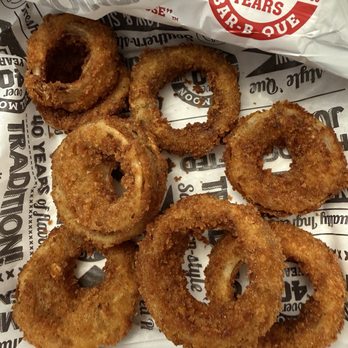 Full Moon BBQ - Onion rings are excellent - Southern Near Me - Huntsville, Alabama