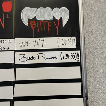 Escape Rocklin - Bitten board March 2023 - Escape Games Near Me - Rocklin, California