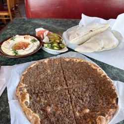 Med Cuisine - Lahmi Bi Ajeen, Hummus