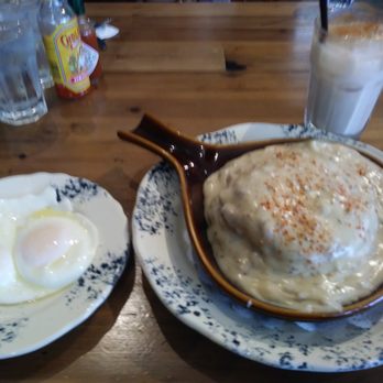 The Birch Door Cafe - Biscuits and gravy comes with side of 2 eggs. - Breakfast & Brunch Near Me - Bellingham, Washington The Birch Door Cafe - Biscuits and gravy comes with side of 2 eggs. - Breakfast & Brunch Near Me - Bellingham, Washington
