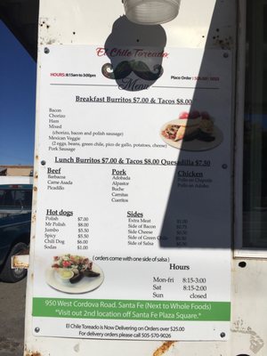 Menu photo 8 El Chile Toreado Santa Fe, NM