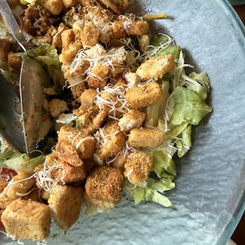 Olive Garden Italian Restaurant - Busted up crouton dust salad without olives or onions - Italian Near Me - Montclair, California