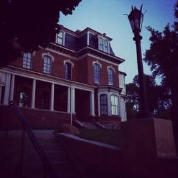 The Historic Dodge House at dusk.