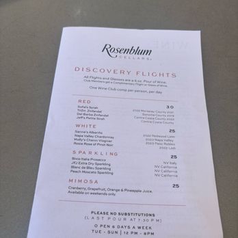 Rosenblum Cellars - Menu - Venues & Event Spaces Near Me - Oakland, California