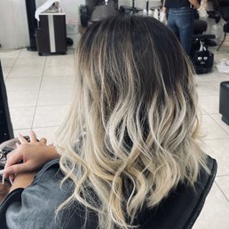 Short hair: From black to Ash blonde balayage Short hair: From black to Ash blonde balayage