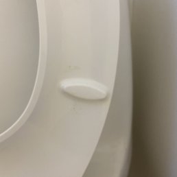 Residue left on toilet seat Residue left on toilet seat