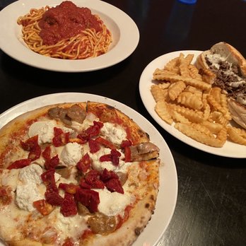 900 Degrees Brick Oven Pizza - Spaghettini and meatballs (kids size), plain steak and cheese with fries, 4 cheese pizza with meat added - Pizza Near Me - Purcellville, Virginia
