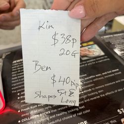 L’Amitie Nail Spa - They tried to charge me for LEGNTH on these? I only saw it when I asked why it was higher than expected.