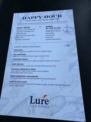 Menu photo 1 Lure Fish House Camarillo, CA