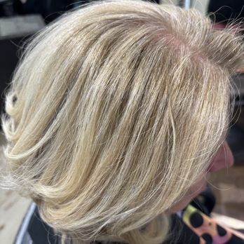 Salon Oggi - Gray gray blending for a low maintenance grow out and a multidimensional affect. - Hair Salons Near Me - Clawson, Michigan